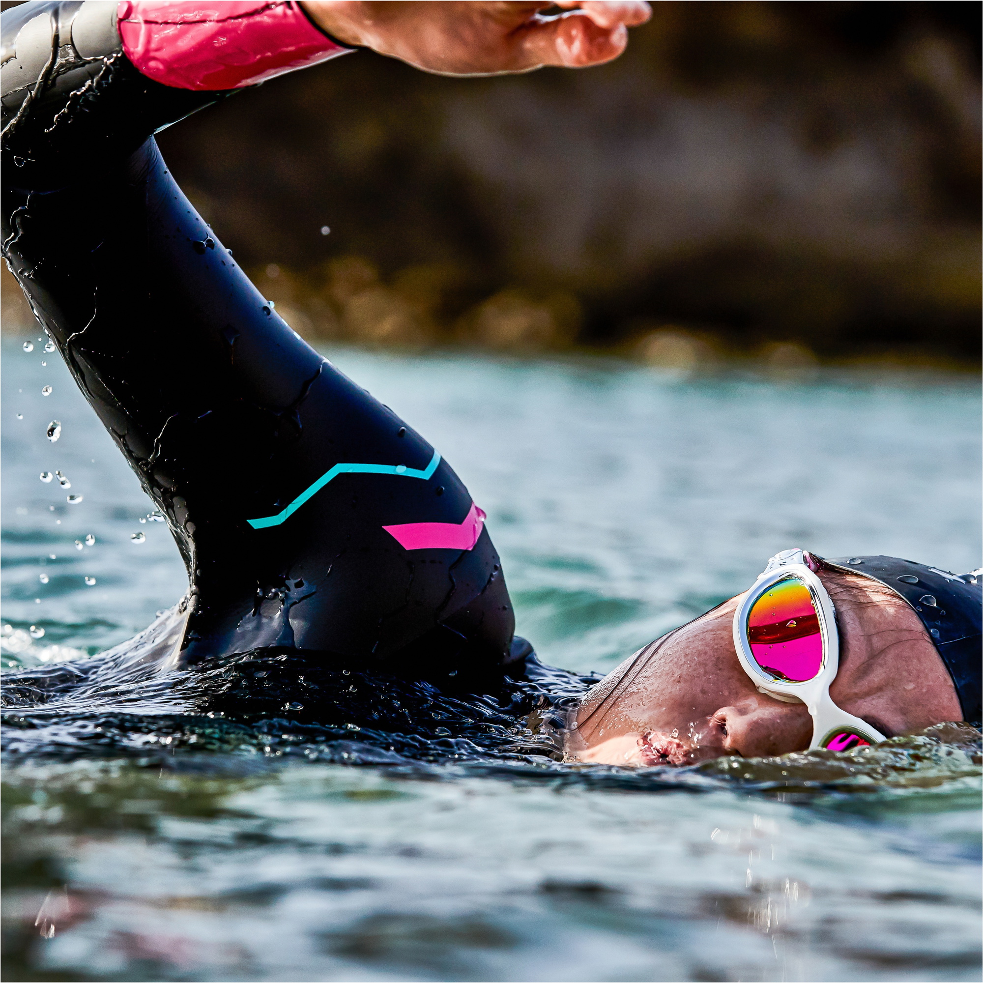 2026 Zone3 Womens Agile Swim Wetsuit WS21WAGI114 - Black / Pink / Turquoise